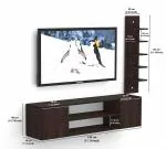 Anikaa Dustin Engineered Wood Floor Standing TV Entertainment Unit (Wenge) - Ideal for Upto 55