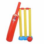 Enorme Plastic Cricket Kit with 3 Stumps, 1 Bat, 3 Bells and 1 Ball For Kids ( 18 Inch)