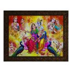 Indianara Multicolor Engineered Wood Radha Krishna Painting25.4*33*1 cm