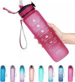ZEELPETAL 32 oz Water Bottles with Times to Drink and Straw, Motivational Water Bottle with Time Marker, Leakproof & BPA Free, Drinking Sports Water Bottle for Fitness, Gym & Outdoor