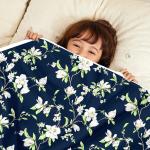 Divine Casa Light weight Soft Microfiber Baby AC Blanket for Winter for Kids / Boys / Girls / Baby 100 x140 cm, 0-4 Years (Green and Navy Blue) GI1166