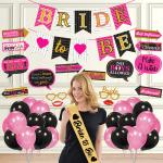 Zyozique Bachelorette Party Decorations Items - Banner, Sash and Photo Booth Props with Balloons (Set of 43)