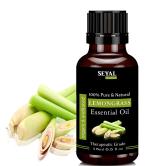 Seyal Lemongrass Essential Oil Pure And Natural Therapeutic Grade, Undiluted Perfect For Aromatherapy, Relaxation, Skin Therapy And More, 15 Ml