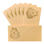 Alvika - Pack of 25 Matellic Cream Colourful Designer Shagun Lifafa/Money Gift Envelope with Golden Ganesha for Gifting Money on Wedding, Birthday & Any Other Occasion