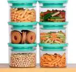ULTRAZON Unbreakable Kitchen Jar & Container For Drawer Cabinet, Masala Cereals Rice Pulses Dry Fruits Container For Kitchen, Grocery Grain Storage Container Set ( 300 ml ) Pack Of 6 , Multicolor