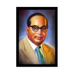 Dharvika Innovations Synthetic Dr. Bhim Rao Ambedkar Frame Painting Home Decorative Gift Item With Frame, 14 X 20 Inch