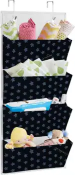 SH NASIMA 4-Pockets Wall Mount/Over Door Storage Rack for Toys,Regular Organizer (Pack of 1)