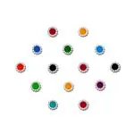 Comet Busters Multicolor Velvet Round Bindi With Pearl Border (5mm) (BIN1998) Pack of 1