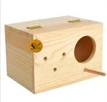 Sage Square Wood Mountable Nest Breeding Box With Perch For Cockatiel Parrot Sun Conure Pionus Quaker Parrot Birds