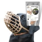 WiggleBoo Dog Muzzle Cum Mouth Cover || Comfortable & Secure Muzzle for Safe Outdoor Adventures || Basket Design || Breathable & Adjustable Design for Dogs (Medium) (Beige)