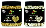 Organic Purify Cashew & Raisin Combo Premium Kaju (250g) + Kishmish/Draksha (250g) | Fresh & Natural Dry Fruits Pack of 2 - 500g
