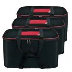 BLACKBOXES 3 pcs 69 Liters Nylon Storage Bags For Clothes Large Packing Bags For Clothes Storage Home Organizer Items And Storage Bags For Travel Cloth Bag Large Big Bags For Travelling- Red & Black