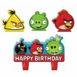 Tiki Times Angry Birds Birthday Candle Set 4pk for Boys and Girls Birthday Parties, Angry Birds Party Supplies