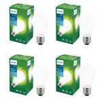 Philips Full Glow Energy Saver Filament Glass E27 Led Bulb | 9-Watt, 825 Lumen Full Glow Frosted Diffused Led Bulb, Cool Daylight, Pack Of 4