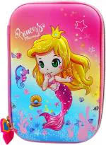 POKSI Mermaid EVA Pencil Box | Jumbo Size |Accommodate all the stationery items Mermaid Art EVA Pencil Box l Set of 1 Pink