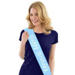 AMFIN Happy Birthday Sash for Birthday Part Decoration / Birthday Girl Photoshoot Accessories Items For Kids - Light Blue with White Text