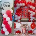 ACOME Red, White Balloons For Decorations (Pack Of 50)