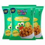 Yummy Valley Cheesy Millet Balls - Pack of 3 | Healthy Snacks for Kids | Gluten Free, No Preservatives, No Artificial Colours and Flavours