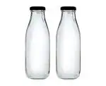 Farkraft Store Transparent Glass Bottle (Pack of 2)