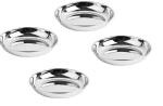 Bengani Stainless Steel Halwa Plate/ Dessert Plate (Daimeter: 10.5CM) Pack Of 4 (R.B)