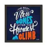 Craft Qila Best View Motivational Quotes Framed Wall Poster for OFFICE & STUDENT Study Room Decoration, Size - 8 x 8 Inches