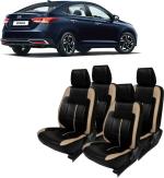 AUTO-SAFE Black, Beige PU Leather Car Seat Cover for Hyundai Verna Pack of 4