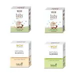 WON AYURVEDA BABY Bathing Bar, Sandal, AloeVera Soap - Pack Of 4