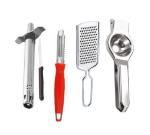 First Front Steel Gas Lighter Knife With Peeler ,Cheese grater and Lemon Squezzer, Multicolour (Pack Of 4)