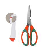 FIRST FRONT Stainless Steel Apex Pizza Cutter With Multipurpose Heavy Scissor Stainless Steel Kitchen Scissor and (Multicolour, Pack of 2)