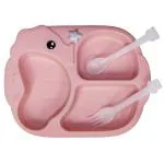Adore Sea Horse - Plastic feeding plate with Spoon & Fork -Pink
