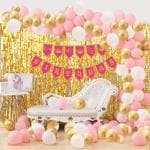 Party Propz Foil Half Bday Set Banner, Balloons, Foil Curtains (Set Of 91)