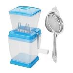 BLUE WONDER Vegetables Plastic Onion Chopper With Stainless Steel Tea Strainer and (Multicolour, Pack of 2)