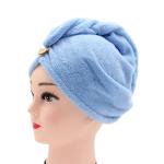 MORADO Quick Turban Hair Drying Absorbent Microfiber Towel/Dry Shower Cap/Bathrobe Hat/Magic Hair Wrap for Women (Pack of 1, Blue)