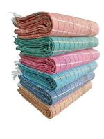 ASH Traders Multocolor Handloom Checkered Medium Bath Towels for Men and Women Cotton, 30 x 60 inch (pack of 6)