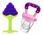 CHILDCHIC Combo of Baby Silicone Food Nibbler for Fruit Food Feeder & Fruit Teether, Pacifier Nibbler for 6 to 12 Months Baby Multicolor 4
