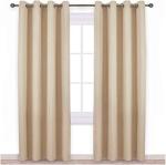 Vervique 100% Room Darkening Solid Blackout Door Curtain 7 feet set of 2 for Bedroom and Living Room | 3 Layers Weaving Technology Thermal Insulated Heavy Polyester Curtain | Cream Curtains