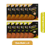 Svaras Mini Combo Khakhra | Oats Methi and American Sour Cream & Onion Khakhra | Premium mobile assorted flavours | Gujarati travel and party snack | 50g pack of 6 each