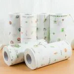 SAMEZONE Non-Woven Reusable and Washable Kitchen Printed Tissue Roll Non-stick Oil Absorbing Paper Roll Kitchen Special Paper Towel Wipe Paper Dish Cloth Cleaning Cloth