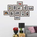 DJ ARTS Brown Photo Frame, Brown Frame Mount Glass With Frame Collage Set of 12 Photo Frames (6 X 8 Inch - 12)