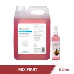 Maxisoft Hand Sanitizer Spray (Mix Fruit) 5 Liter |With Aloe Vera, Lemon, Neem, Vitamin E & 75% alcohol|Paraben Free| Formaldehyde Free|Gentle on skin, tough on germs|(Mix Fruit - 5 Lit ) With 120 ml Spray Bottle extra