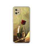 Casotec Red Rose in Glass Design Printed Silicon Soft TPU Back Case Cover for Motorola Moto G32 4G