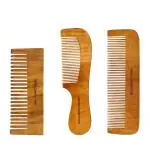 Swiss Connection Wide Tooth Wood Hair Comb, for Curly Hair | Wood Detangler for Wet or Dry Hair, Tangle & Static - Styling & Detangling Tool for Straight, Curly, Wavy, Thick Hair, Best for natural hair growth. Wooden Comb for Women & Men Combo Pack of 3