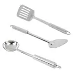 Elephant Stainless Steel Turner, Round Laddle and Serving Spoon (3 pcs)