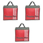Goldline 16 L Multipurpose Polyester Grocery Shopping Bag (34 x 12 x 38 cm, Red, Pack of 3)