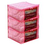 Vyora Waterproof Saree Covers Set Of 8 Storage Bags Combo Pack Of 8 Garment Organize Pink