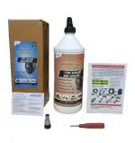 AUTEMOCARE Brown TYRE SEALANT & COOLANT 1 Litre Pack Plus Rubber Fibre Sachet