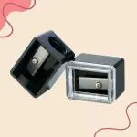 TRITON Kajal Eyeliner Eyebrow Pencil Dual Sharpener, Twin Hole Cosmetic Cutter for Salon n Home_Black