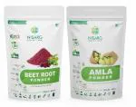 NISARG ORGANIC FARM Combo of Beet Root & Amla Powder I Drinking and Eating I No Preservatives & Artificial Color I for Hair Growth, Face, Skin, & Health Care I Immunity Booster for Men & Women - 500g x 2 Pack