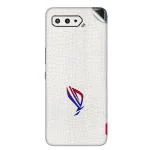 GADGETSWRAP Premium Material Skin Vinyl Decal Sticker Compatible With Asus Rog Phone 5 - White Textured Leather