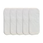 Ineffable 3 Layer Nappy Cloth Liners Washable & Reusable Microfiber Insert Pads for Mild Leak Diaper Liner (White) Pack of 5